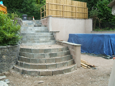 new stone step installation