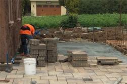 Carl, one of our San Jose landscape design pros, is working with pavers